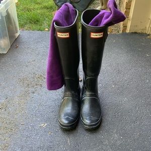 Hunter boots with socks